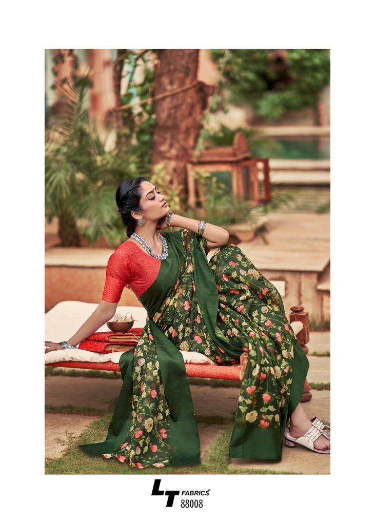 Lt Chitralekha Fancy Ethnic Wear Printed Georgette Designer Saree Collection